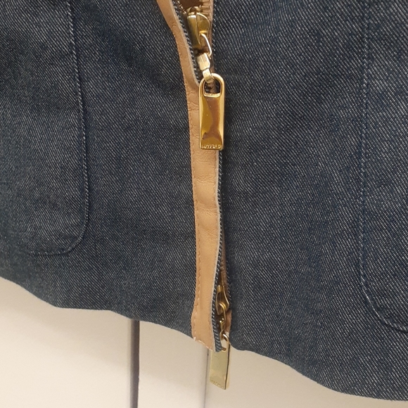 Guyfulop Navy Tan leather Trim Blazer Italy jacket - Picture 8 of 11